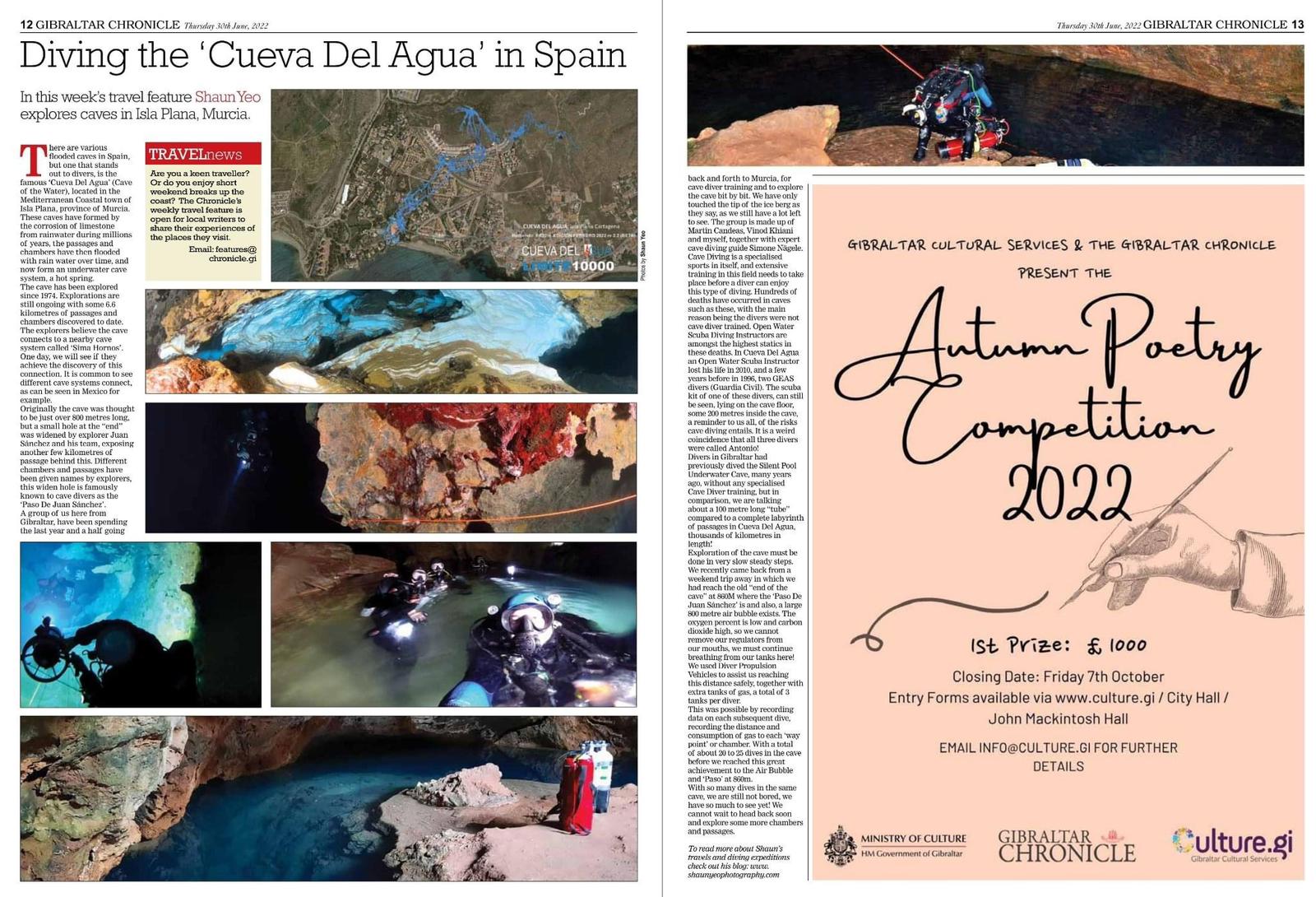 Article: Cave diving the Cueva del Agua in Spain